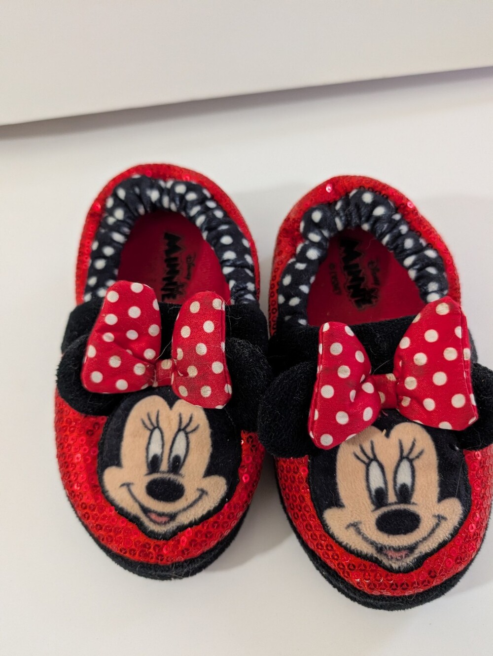 Disney Minnie Mouse Red and Black Polka Dot Slip-On Slippers
